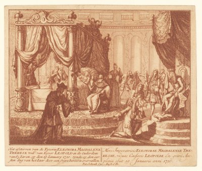 普法尔茨-纽伯格的埃莱奥诺拉皇后的病榻，1720 年 1 月 19 日
Kyser Leopold 的妻子 Kyserin Eleonora Magdalena Theresa 逝世，享年 65 岁（......）（物品上的标题） 作者 无名氏