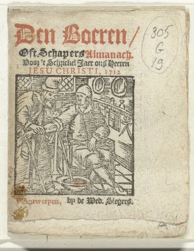 扉页为Den Boeren / Oft Schapers Almanach For 