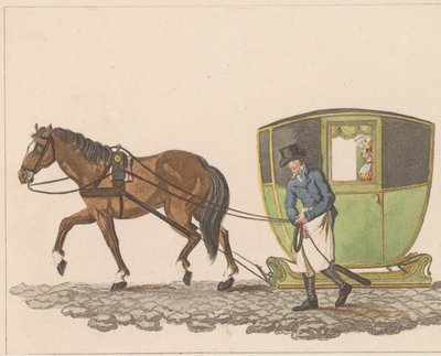 托斯莱德，1810-1825 年 租用的雪橇，cannu，名为 Sleede 或 Slee（物品上的标题） 作者 无名氏