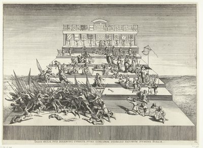 关于战争与和平的戏剧；1635 年斐迪南进入根特（第 42 号）
Talia secla, suis dixerunt, currite, fusis concordi stabiles fatorum numine parcae（标题见实物）
卡洛里五世基尼特利亚康剧院 作者 无名氏
