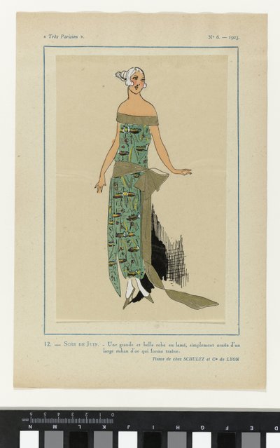 巴黎人》（Très Parisien），1923 年第 6 期：12.六月的傍晚。- 美丽的大裙子 作者 无名氏