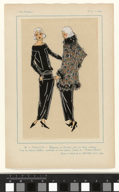 Très Parisien》1923 年第 9 期：8 - 简洁。- 优雅而低调 作者 A. et Cie Prévost