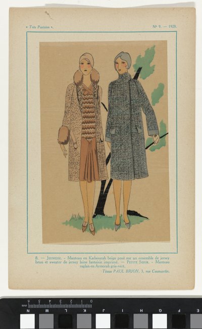 Très Parisien, 1928, No. 9: 8.00 - YOUTH.Kadsourah 大衣... 作者 无名氏