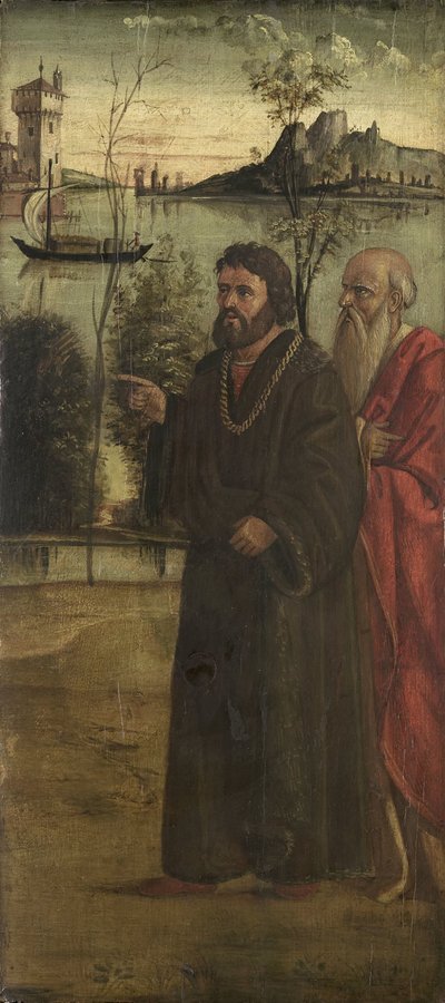 风景中的两个人 作者 Vittore Carpaccio（拒绝归因）