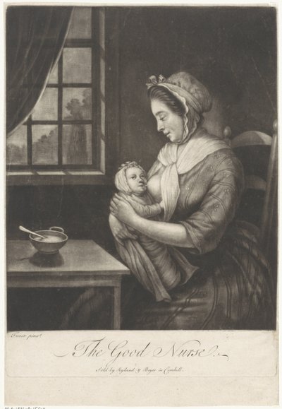 女人正在哺乳 好护士（物体上的标题） 作者 Cornelis Troost