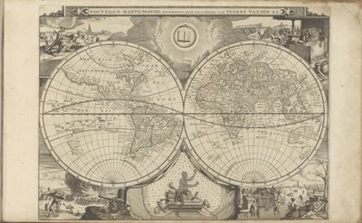 世界地图
新版世界地图（标题见实物）
东印度、西印度群岛和其他地方（系列标题） 作者 无名氏