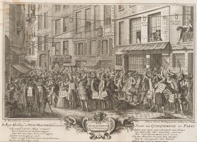 昆昆波瓦街的风向交易，1720 年
在从昆昆波瓦到帕里斯的街上举行的风之交易的规则图像（作品名称）
愚蠢的大场景（系列标题） 作者 Antoine Humblot