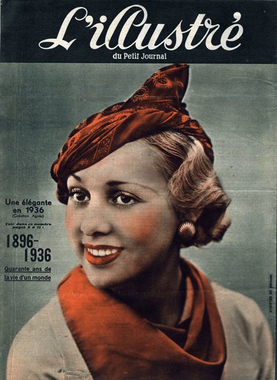 1896-1936年：四十年来的世界生活。1936年的一位优雅女性的肖像。载于 "L