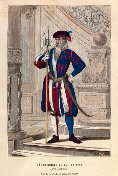 A Swiss Guard of the King in 1586 (Henry III) - Member of the King