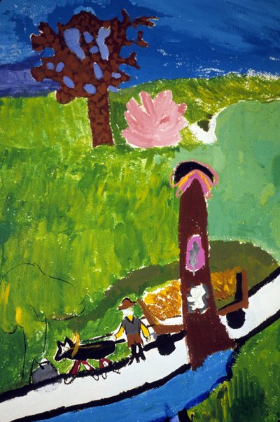 Breton peasants in the countryside. Drawing of children from the school of the Croix Rousse in Saint Brieuc (Saint-Brieuc). 作者 匿名匿名