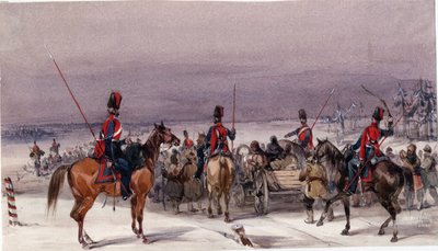 Cossacks convoying deportees - Anonymous - 1831 - Watercolour on paper - 13,9x24,3 - Private Collection 作者 匿名匿名