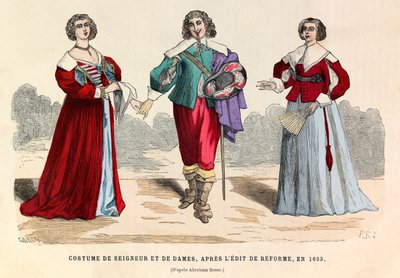 1633年巴黎改革后的贵族和夫人的服装 - 私人收藏 作者 匿名匿名