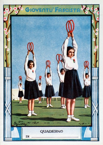 Cover student notebook with young fascist girls during sport training 作者 匿名匿名