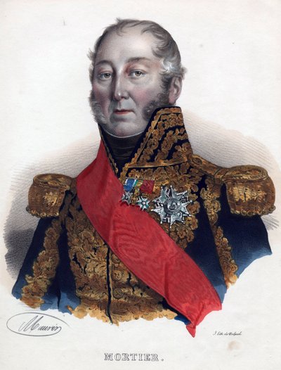爱德华-阿道夫-莫迪埃（1768-1835），法国元帅 - 无名氏 - 1835 - 石版画，水彩画 - 32x24 - 私人收藏 作者 匿名匿名