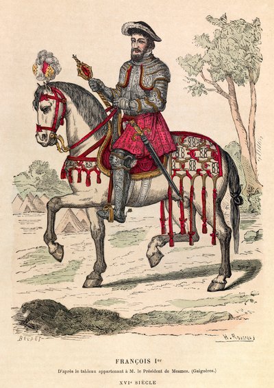 法国国王弗朗西斯一世（1494年-1547年）的马术画像--法国国王弗朗西斯一世（1494年-1547年）的马术画像--私人收藏 作者 Anonymous Anonymous