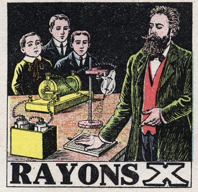 Ether (material): X-rays discovered by the German physicist Wilhem Conrad Roentgen or Rontgen (1845-1923). Anonymous illustration from 1925. Private collection. 作者 匿名匿名