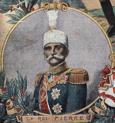 1914-1918年第一次世界大战（14-18）。塞尔维亚的彼得一世（Peter Karadordevic或Karageorgevich）的画像 作者 匿名匿名