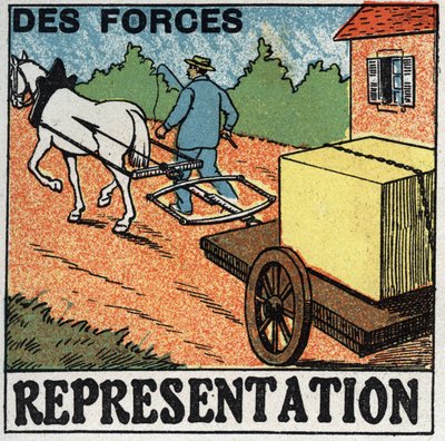 力量：一匹马拉着一辆车。1925年的匿名插图。私人收藏。 作者 匿名匿名
