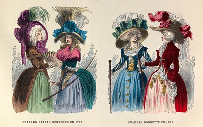 From left to right: Overturned boat hat; Thread hat in 1787 - private collection 作者 匿名匿名