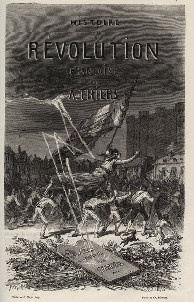 1866年阿道夫-梯也尔撰写的《法国革命史》的封面。私人收藏。 作者 匿名匿名