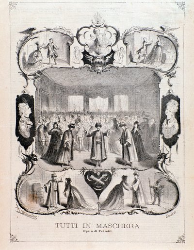 Frontispiece from musical score of Tutti in maschera, opera by Carlo Pedrotti 作者 匿名匿名