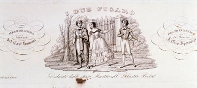 亚历山德罗-斯佩兰扎的歌剧《费加罗》（I due Figaro）的正面插图 作者 匿名匿名