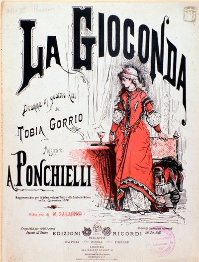 La gioconda》的正面插图，Ponchielli创作的歌剧 作者 匿名匿名