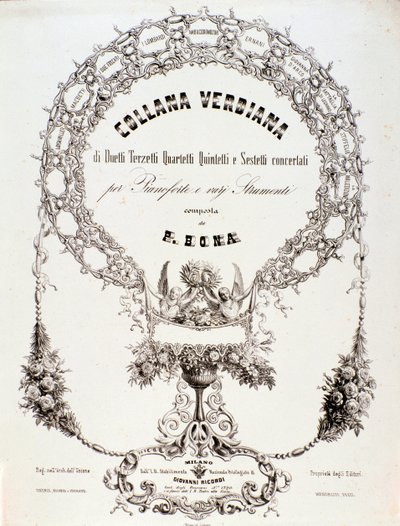 Frontispiece of a collection of musical scores by Giuseppe Verdi 作者 匿名匿名