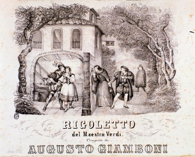 Frontispiece of musical score of Rigoletto opera by Giuseppe Verdi 作者 匿名匿名