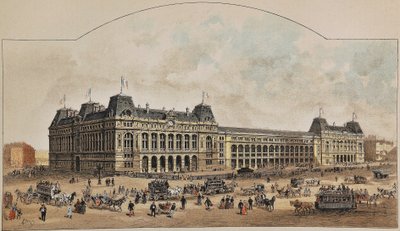 1887年的圣拉扎尔火车站（Saint Lazare），作者是奥古斯特-维克多-德鲁伊（1825-1906）。1887年刊登在 "巴黎画报周刊 "上的版画。 作者 Anonymous Anonymous