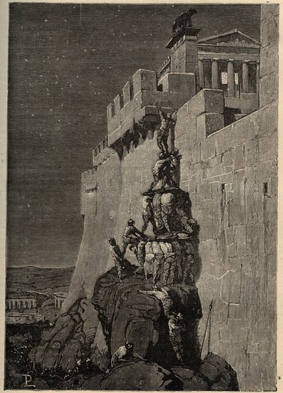 高卢人试图夺取国会大厦（公元前390年）--大雁从高卢入侵者手中拯救了罗马国会大厦----1890年的雕刻品 作者 匿名匿名