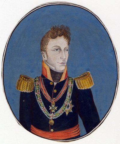 Gebhard Leberecht von Bluecher (Blucher) (1742-1819) prince de Wahlstatt et general prussien - 匿名 - 约1800 - 纸上水彩 - 17,4x14,2 - 私人收藏 作者 匿名匿名