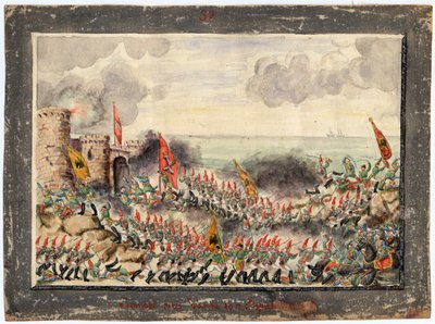 Guerre russo-turque de 1828-1829 1828 年 9 月围攻瓦尔纳 - 匿名 - 1829 - 纸上水彩 - 21x29,3 - 私人收藏 作者 匿名匿名