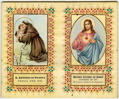 Holy image: St Anthony of Padua and Jesus with sacred heart (print) 作者 匿名匿名
