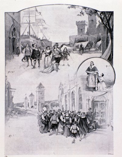 安东尼奥-斯康特里诺的歌剧La cortigiana的插图，1896年在米兰上演。 作者 匿名匿名