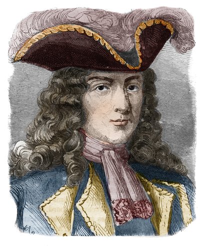 Jean-Bernard Louis de Saint Jean，Pointis男爵（1645-1707），法国海军上将和私掠者。19世纪的雕版画。私人收藏。 作者 匿名匿名