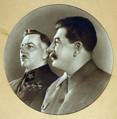 Josef Stalin and Kliment Vorosholov (Vorochilov 作者 匿名匿名