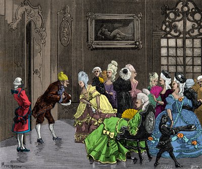 约瑟夫（朱塞佩）-巴尔萨莫（1743-1795）, dit Alessandro Comte de Cagliostro，1750年左右在凡尔赛被贵族们接待，版画，私人收藏 作者 匿名匿名