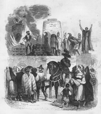Le Bruloir--在火刑柱上被烧死--《宗教裁判所和西班牙其他秘密社团的秘密》中的插图，作者是维克多-德-费雷尔、苏伯威克、曼努埃尔-加洛-德-昆迪亚斯。由P. Boizard出版 作者 匿名匿名