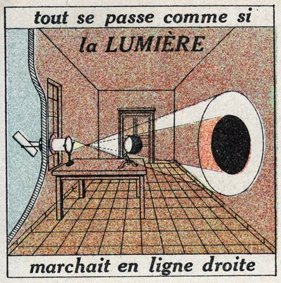 Light Propagation: Everything happens as if the light was running in a straight line. Anonymous illustration from 1925. Private collection. 作者 匿名匿名