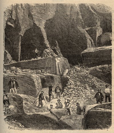 圣杰尼斯（Saint Genies）的大理石采石场 - 多尔多涅省 - "PATRIE "中的雕刻 - LUCIEN HUARD的DESCRIPTION PINTUREQUIREQUE DE LA FRANCE EN 6 VOLUES - 19世纪末 作者 匿名匿名
