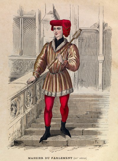 Massier du parlement de Paris au 14th century - Mace bearer of the Paris Parlement 作者 匿名匿名