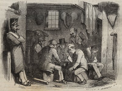 19世纪罗什福尔监狱的猫咪们在吃饭。雕刻在 "Histoire des bagnes depuis leur création à nos jours"（1877年）中，作者是Pierre Zaccone（1817-1895年）（Colonia Penale-刑罚殖民地）。私人收藏。 作者 匿名匿名