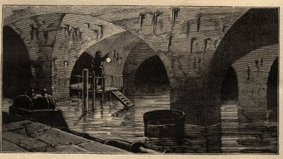 Menilamount水库 - 巴黎 - 1890年 - 雕刻 1890年 作者 匿名匿名