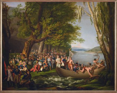 Napoleon traverse le Styx et rejoint les heros de la Grande Armee - Napoleon Crossing the Styx and joins the Heroes of the Grande Armee, 谁为法国而死，Anonymous。 布面油画。 尺寸：64x79 厘米。 私人收藏 作者 匿名匿名
