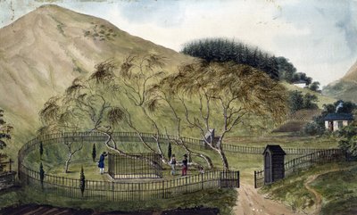 拿破仑在圣赫勒拿岛的墓地 - 佚名 - 1833年 - 纸上水彩画 - 67.6x115.3 - 私人收藏 作者 匿名匿名