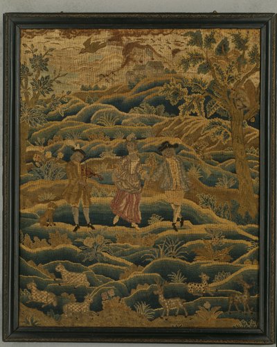 针线图，约 1750 年（羊毛、丝绸和帆布） 作者 匿名匿名