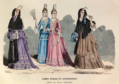 17和18世纪的贵族和资产阶级女士服装 - 17世纪的贵族妇女 - 私人收藏 作者 匿名匿名