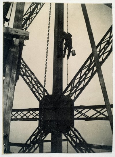 1889年，巴黎埃菲尔铁塔上的画师 作者 匿名匿名