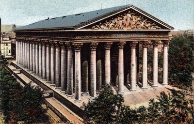 Paris: exterior view of the Church of the Madeleine designed by architect Pierre Alexandre Vignon (1763-1828). Photograph of 1920 in “” Artistic Album”” of the city of Paris. Private collection. 作者 匿名匿名